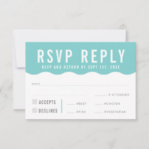 RSVP ANTWORT MODERN fett süße Welle Minze