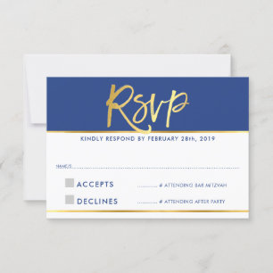 RSVP Antwort modern glanzvoll königsblau falsche G