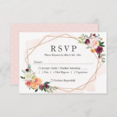 RSVP-Antwort zur Hochzeit moderner geometrischer R RSVP Karte (Vorne/Hinten)