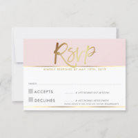 RSVP-ANTWORTKARTE blass roségoldene Schrift