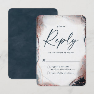RSVP-Antwortkarte für abstrakte Hochzeitsfahrt und RSVP Karte