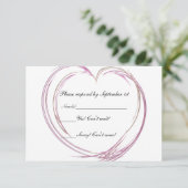 RSVP-Antwortkarte für Abstraktes Herz Begleitkarte (Stehend Vorderseite)