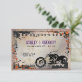 RSVP-Antwortkarte für Fahrradfahrer oder Motorradf RSVP Karte (Stehend Vorderseite)