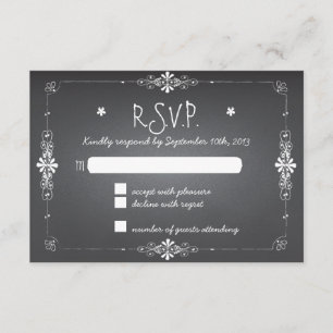 RSVP-Antwortkarte für Hochzeiten auf Chalkboard RSVP Karte