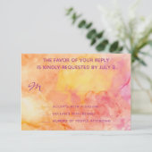 RSVP-Antwortkarte für Hochzeiten - Neue Blume RSVP Karte (Stehend Vorderseite)