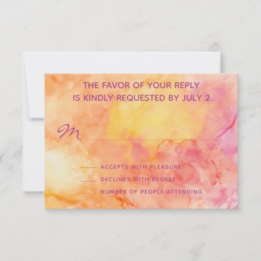 RSVP-Antwortkarte für Hochzeiten - Neue Blume RSVP Karte (Vorderseite)