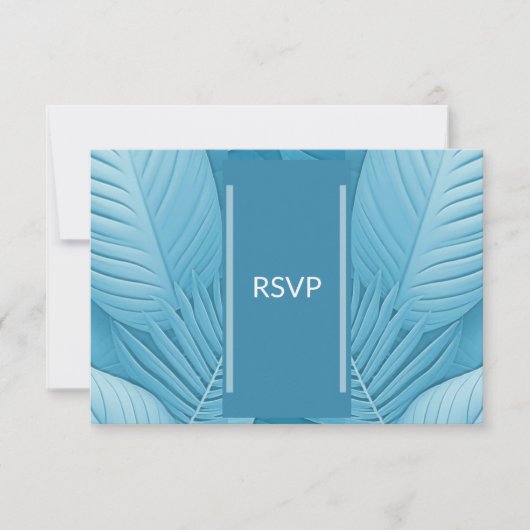 RSVP-Antwortkarte für Hochzeiten | Tropisch Aquama RSVP Karte (Vorderseite)