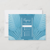 RSVP-Antwortkarte für Hochzeiten | Tropisch Aquama RSVP Karte (Rückseite)