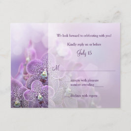 RSVP-Antwortkarte für lila Orchid-Hochzeiten RSVP Karte