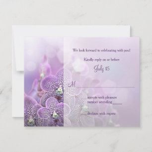 RSVP-Antwortkarte für lila Orchid-Hochzeiten RSVP Karte