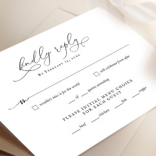 RSVP-Antwortkarte für Minimalistische Skripteinsät