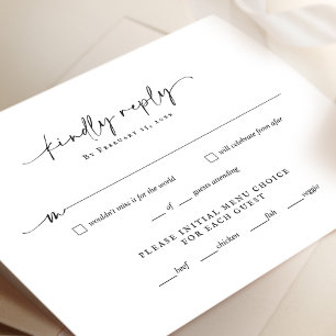 RSVP-Antwortkarte für Minimalistische Skripteinsät