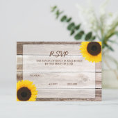 RSVP-Antwortkarte für Sonnenblumen-Stallholz RSVP Karte (Stehend Vorderseite)