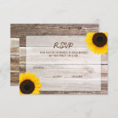 RSVP-Antwortkarte für Sonnenblumen-Stallholz RSVP Karte (Vorne/Hinten)