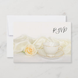 RSVP-Antwortkarte für Tee-Cup und White Rose RSVP Karte