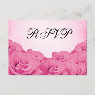 RSVP-Antwortkarte für Vintage Rosa-Rose-Hochzeit RSVP Karte