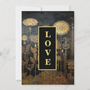 *~ RSVP AR26 QR Goldene Stickerei LOVE Vintage X H Einladung