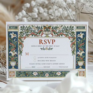 RSVP Art Nouveau Lilien-Hochzeit Einladung