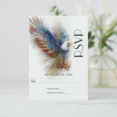 RSVP Bald Eagle Patriotic USA Semiquincentennial Karte (Stehend Vorderseite)