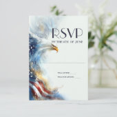 RSVP Bald Eagle Patriotic USA Semiquincentennial Karte (Stehend Vorderseite)
