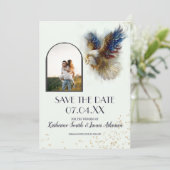 RSVP Bald Eagle Patriotic USA Semiquincentennial Save The Date (Stehend Vorderseite)