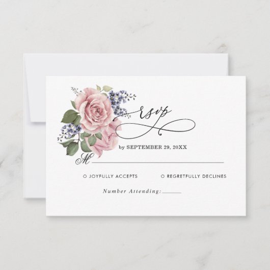 RSVP-Basiskarte für Hochzeiten RSVP Karte (Vorderseite)