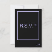 RSVP Black and Lavendel CARD Hochzeit Karte (Vorderseite)