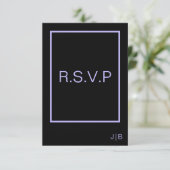 RSVP Black and Lavendel CARD Hochzeit Karte (Stehend Vorderseite)