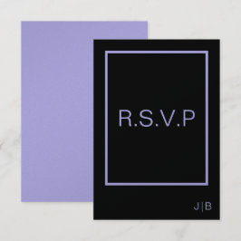 RSVP Black and Lavendel CARD Hochzeit Karte
