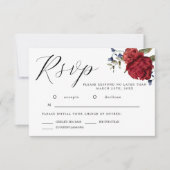 RSVP-Blume für Hochzeiten der Wasserfarbe des Burg RSVP Karte (Vorderseite)