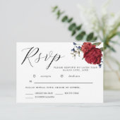 RSVP-Blume für Hochzeiten der Wasserfarbe des Burg RSVP Karte (Stehend Vorderseite)