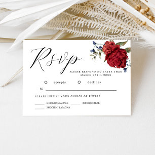 RSVP-Blume für Hochzeiten der Wasserfarbe des Burg RSVP Karte