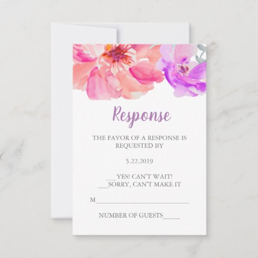 RSVP-Blume RSVP Karte (Vorderseite)