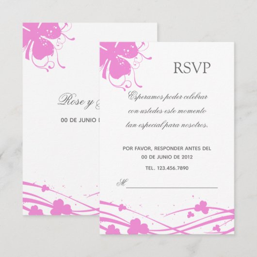 RSVP Blumen- - Einladung (Vorne/Hinten)