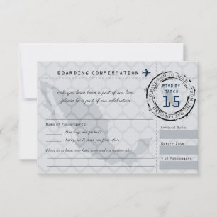 RSVP-Boarding für Hochzeiten in Grau und Navy nach RSVP Karte