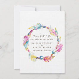 RSVP-Boho zum Hochzeitschaden von Stammeskranken Einladung