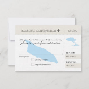 RSVP Bordkarte nach Aruba Karte