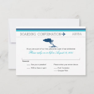 RSVP Bordkarte nach Aruba Karte