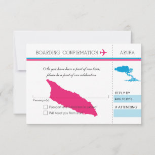 RSVP Bordkarte nach Aruba Karte