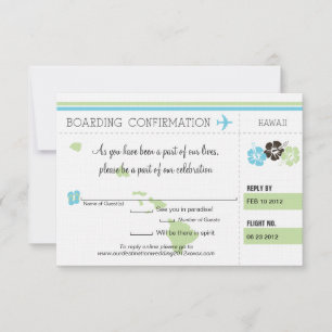 RSVP Bordkarte nach Hawaii Karte