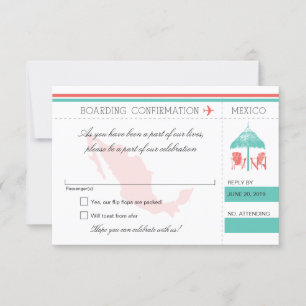 RSVP Bordkarte nach Mexiko Karte
