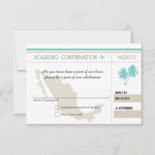 RSVP Bordkarte NACH MEXIKO Karte