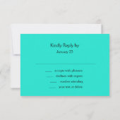 RSVP Card Aqua-Blume und Türkis (Rückseite)