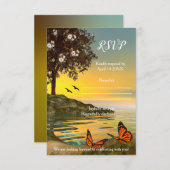 RSVP Card Artistic Lake Waterfront Einladung (Vorne/Hinten)
