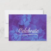 RSVP Card Blau und Lila Blume (Vorderseite)