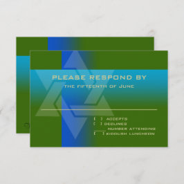 RSVP Card Blau und Türkisch auf jeder Farbe