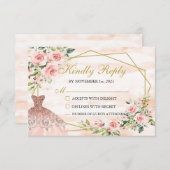 RSVP Card Blush Pink Quinceañera (Vorne/Hinten)