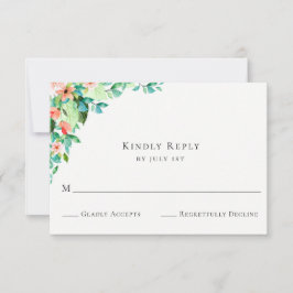 RSVP Card Botanischer Korallenkoralle Karte