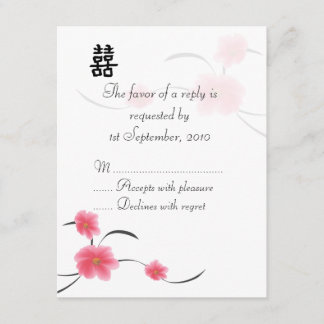 RSVP Card Cherry Blossom Doppeltes Glück
