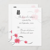 RSVP Card Cherry Blossom Doppeltes Glück (Vorne/Hinten)